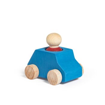 Lubulona - Holzauto Himmelblau mit Figur