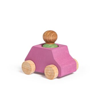 Lubulona - Holzauto Rosa mit Figur