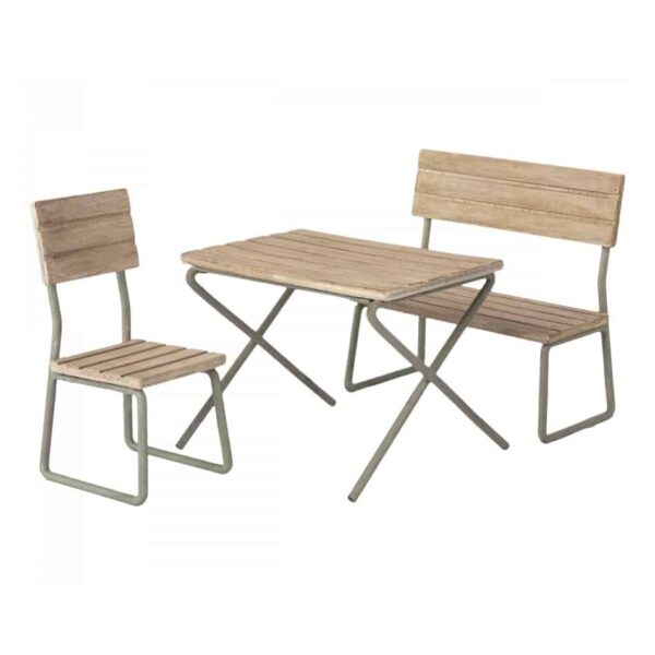 Maileg Miniatur Garten Set - Tisch, Stühle & Bank
