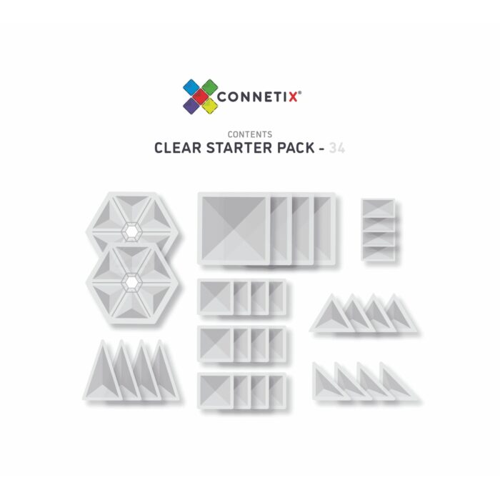 Connetix Clear Starter Pack - 34-tlg. Magnetbaukasten