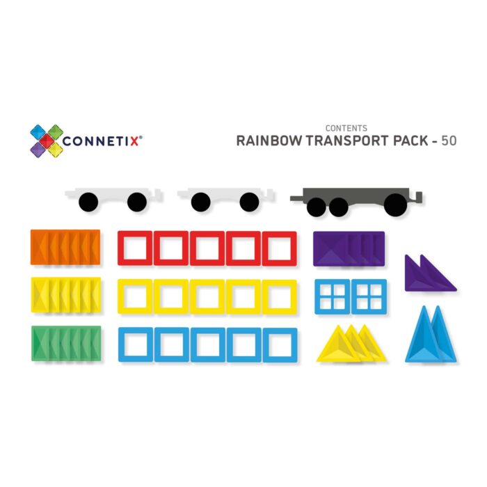 Connetix Rainbow Transport Pack - 50-tlg. Magnetbaukasten