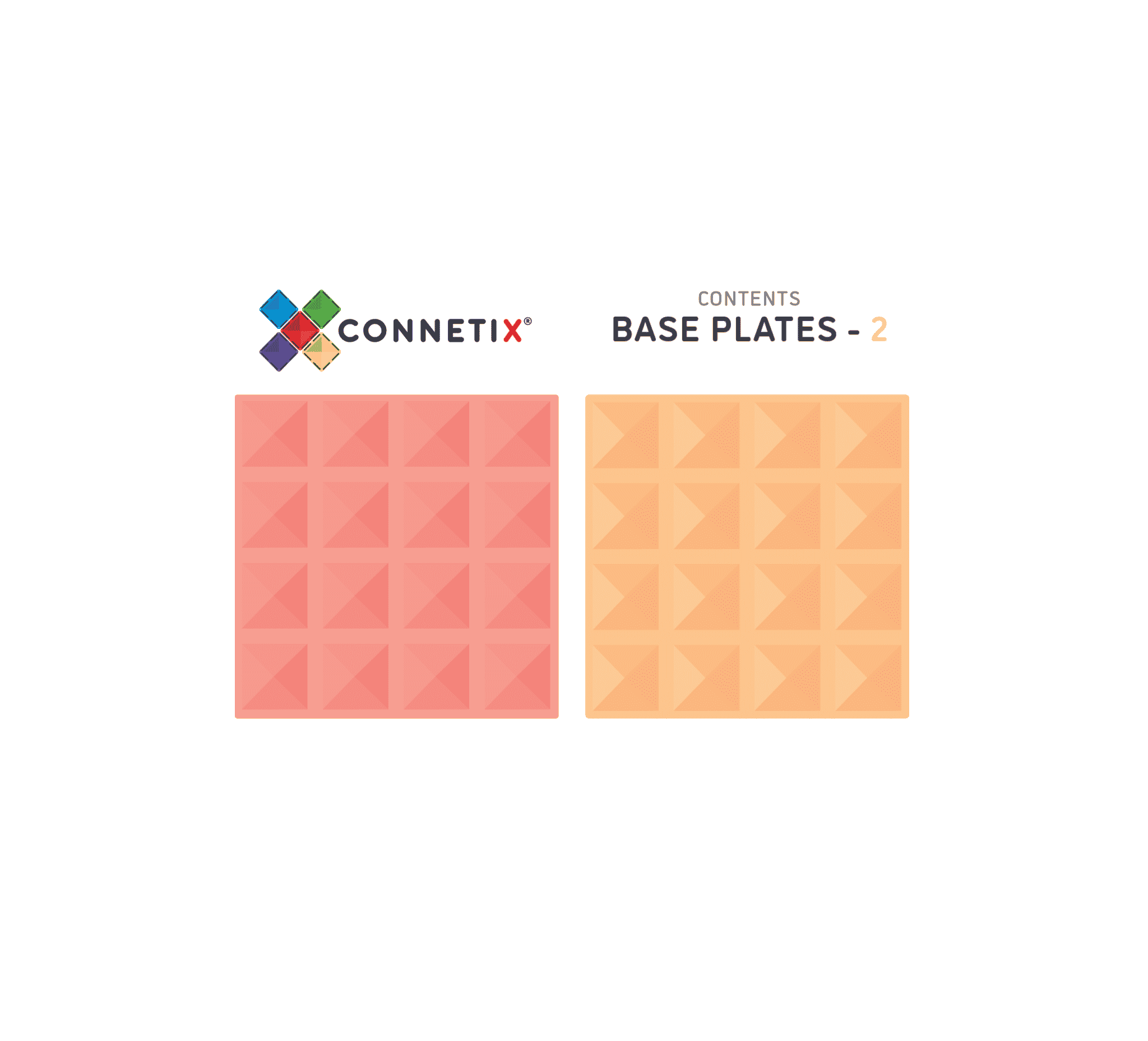 Connetix Base Plate Lemon & Peach Pack - 2 Stück