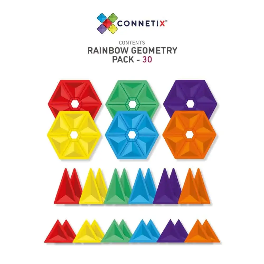 Connetix Rainbow Geometry Pack - 30-tlg. Magnetbaukasten